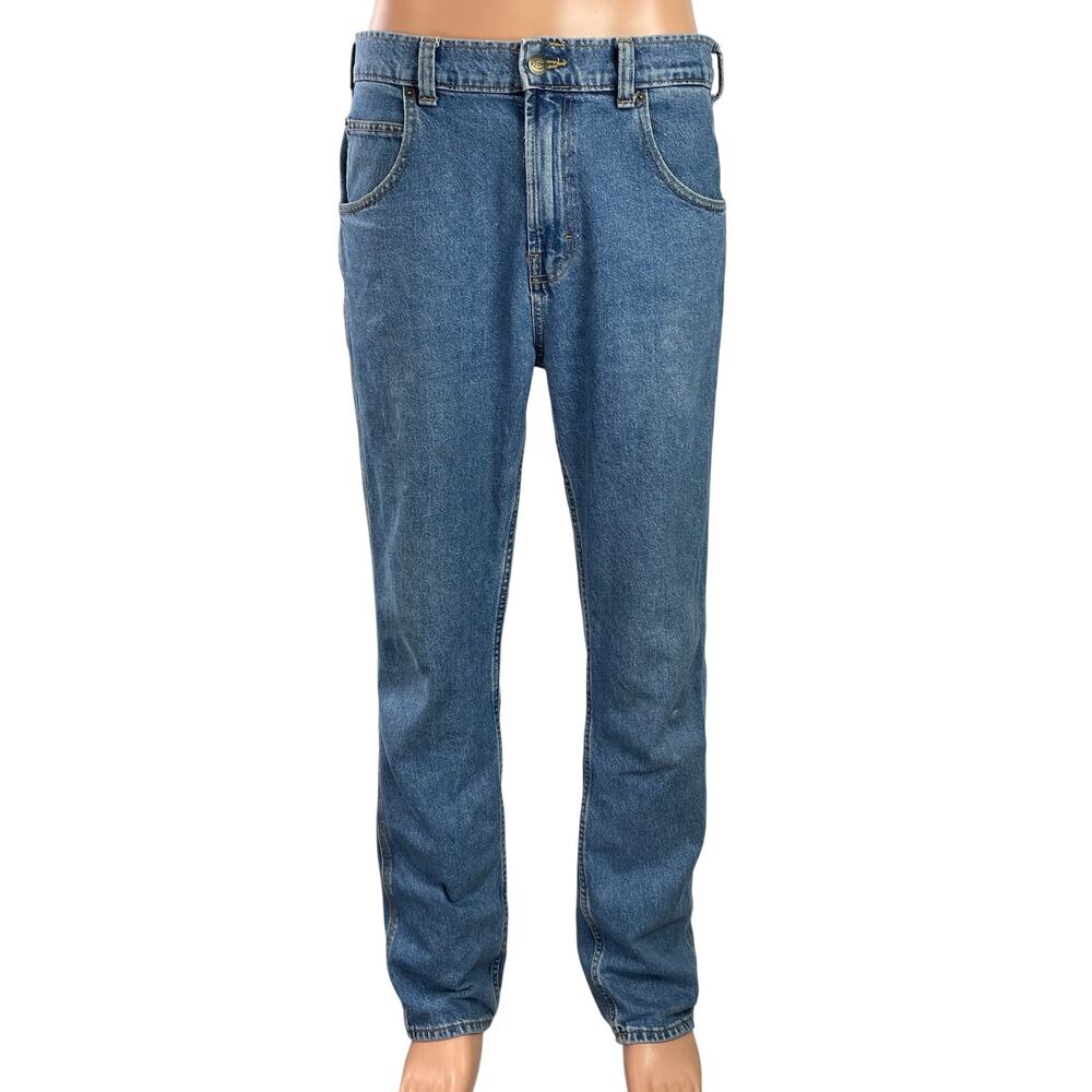 Dickies Mens Blue Medium Wash High Waisted Straight Leg Denim Jeans Pants 32x32